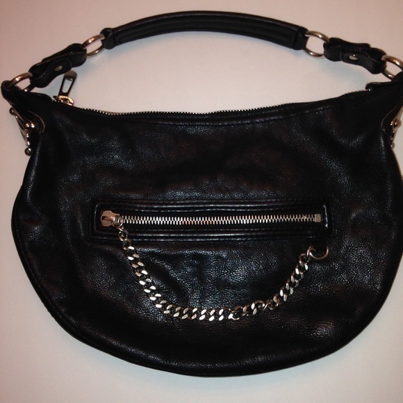 Michael Kors vintage black leather chain hobo bag - Picture 1 of 8